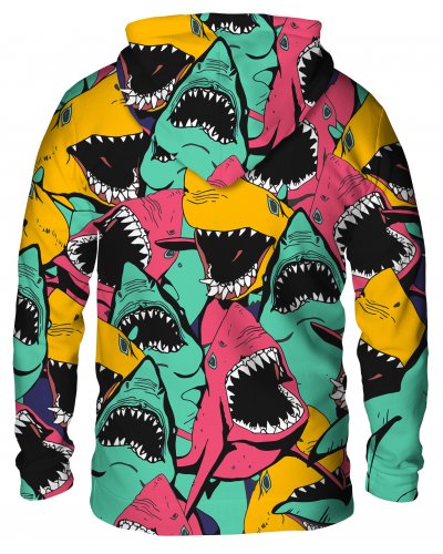 Hoodie with the hood Angry Sharks