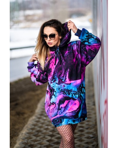 Bluza Oversize Marble Neon