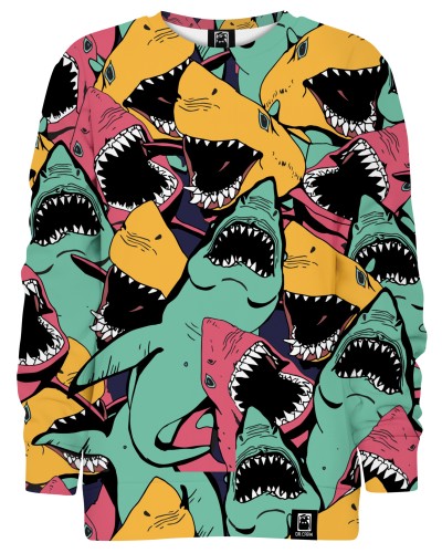 Hoodie without the hood Angry Sharks