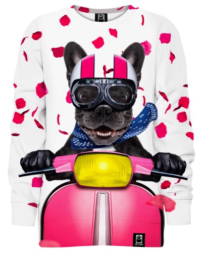 Hoodie without the hood Dog on Scooter