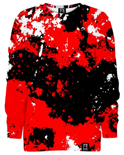 Hoodie without the hood Marble Black Red