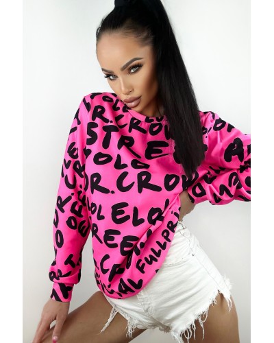 Bluza bez kaptura Dr.Crow Neon Pink