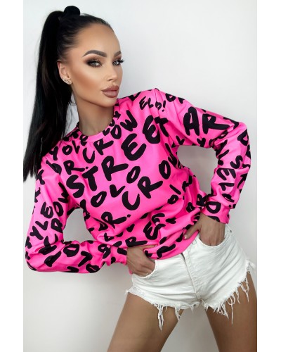 Bluza bez kaptura Dr.Crow Neon Pink