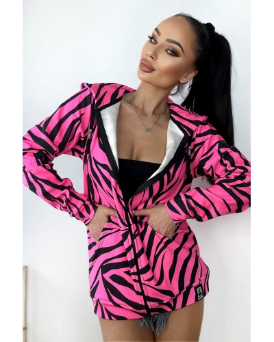 Bluza rozpinana Zebras Neon Pink