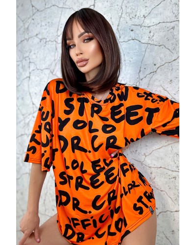 T-Shirt Oversize Dr.Crow Orange