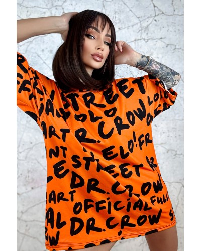 T-Shirt Oversize Dr.Crow Orange