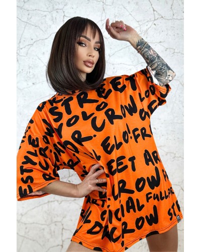 T-Shirt Oversize Dr.Crow Orange