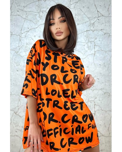 T-Shirt Oversize Dr.Crow Orange