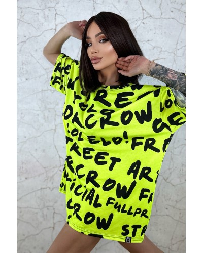 T-Shirt Oversize Dr.Crow Neon Yellow