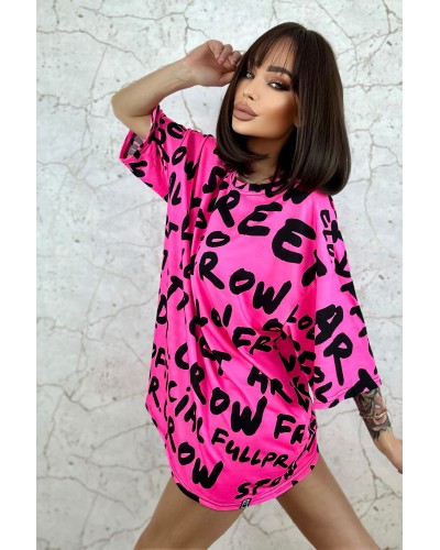 T-Shirt Oversize Dr.Crow Neon Pink