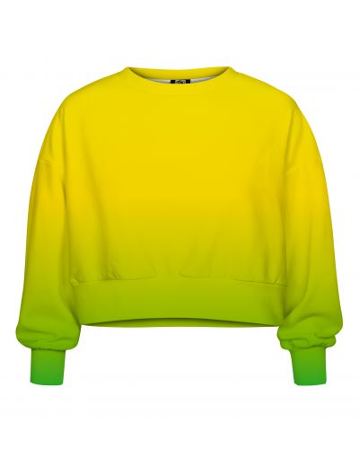 Crop hoodie Ombre Yellow Green