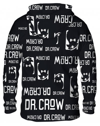 Hoodie with the hood Dr.Crow Logo Black