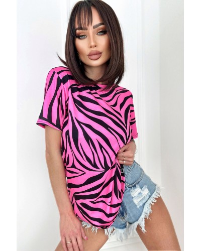 T-Shirt Zebras Neon Pink