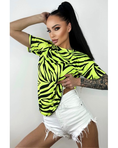 T-Shirt Zebras Neon Yellow