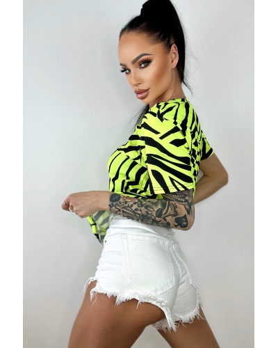 T-Shirt Zebras Neon Yellow