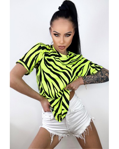 T-Shirt Zebras Neon Yellow