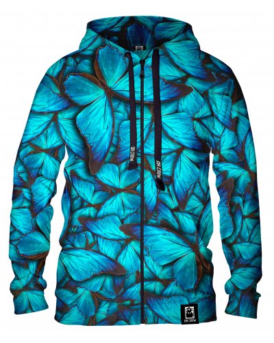 Hoodie zip Butterfly Blue