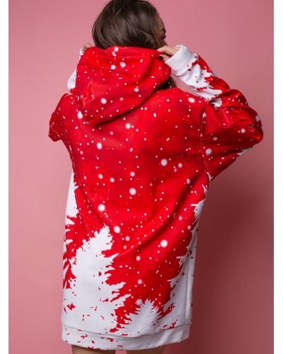 Bluza Oversize Christmas Tree Red