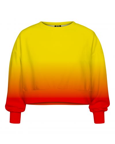Crop hoodie Ombre Yellow Red