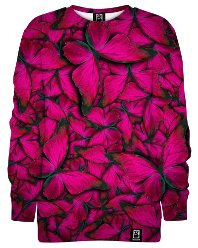 Bluza bez kaptura Butterfly Pink