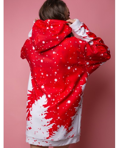copy of Hoodies Oversize Christmas Tree Red