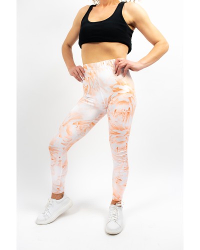 Leggings Peonies Orange