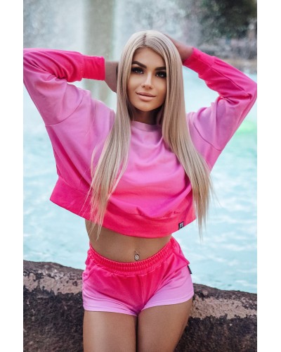 Bluza Crop Ombre Pink