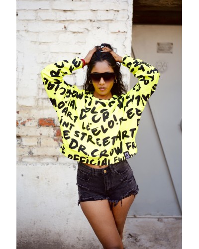 Bluza Crop Dr.Crow Neon Yellow