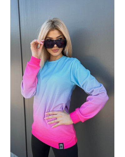 Bluza bez kaptura Ombre Mint Pink