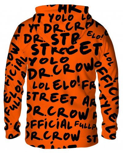 Hoodie with the hood Dr.Crow Orange