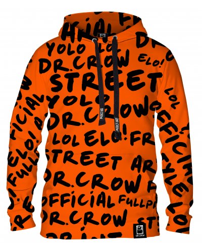 Hoodie with the hood Dr.Crow Orange