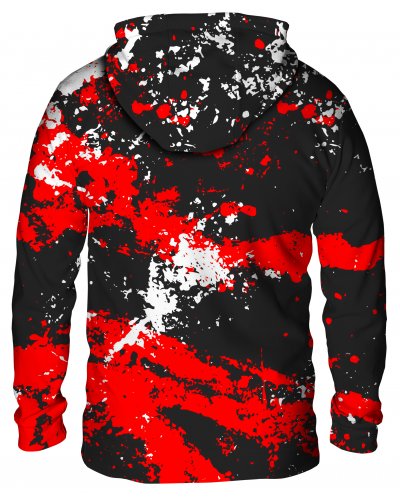 Hoodie with the hood Marble Black Red