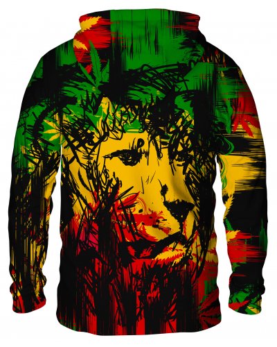 Hoodie with the hood Rasta Lion