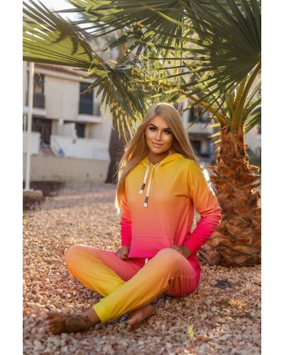 Bluza z kapturem Ombre Yellow Pink