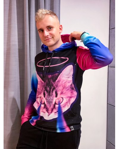 Hoodie with the hood Rainbow Cat