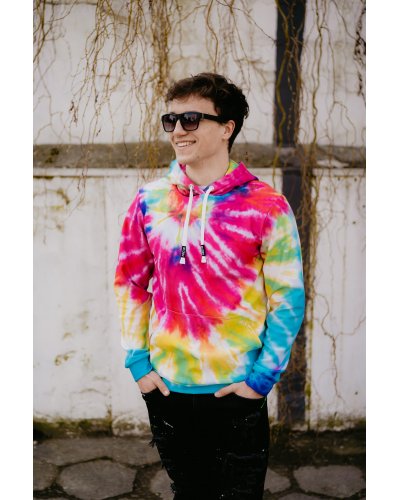 Hoodie with the hood Tie Die Colorful