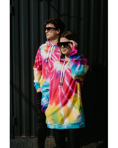 Hoodie with the hood Tie Die Colorful