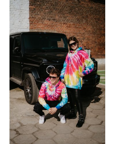 Hoodie with the hood Tie Die Colorful