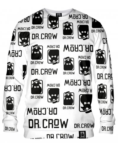 Hoodie without the hood Dr.Crow Logo White