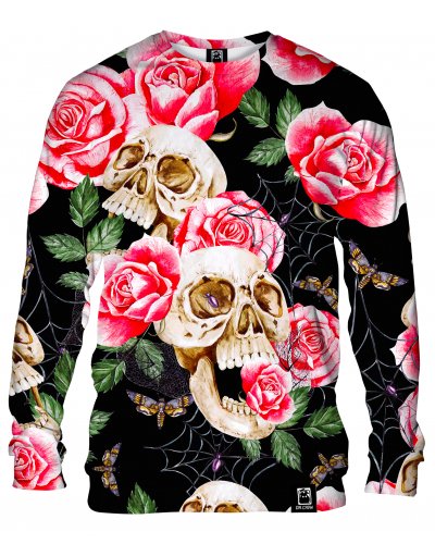 Hoodie without the hood Skull in Roses