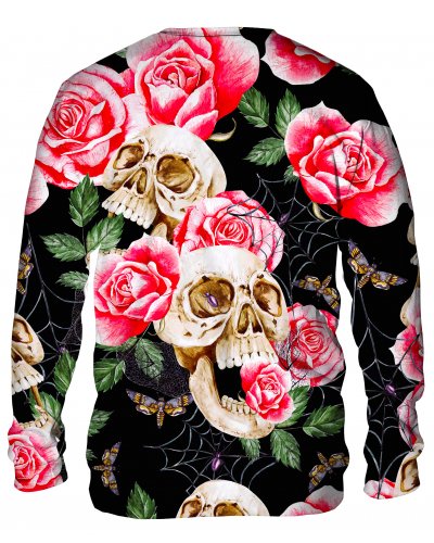 Hoodie without the hood Skull in Roses