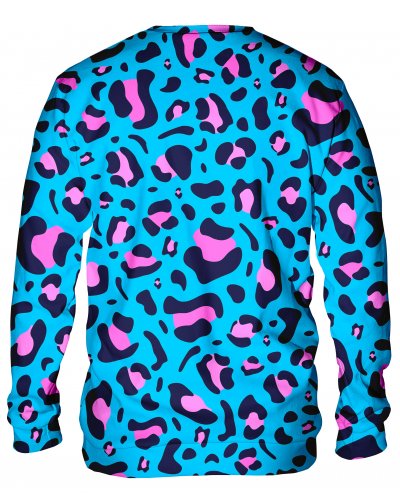 Hoodie without the hood Leopard Blue