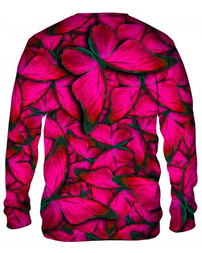 Bluza bez kaptura Butterfly Pink