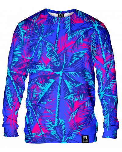 Hoodie without the hood Neon Palms Blue