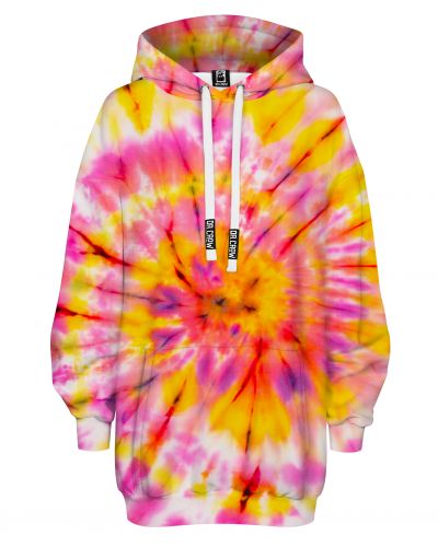 Hoodies Oversize Tie Die Pink