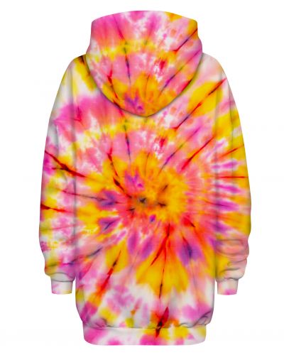 Hoodies Oversize Tie Die Pink