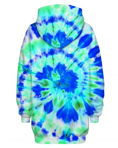 Hoodies Oversize Tie Die Green