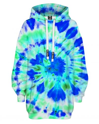 Hoodies Oversize Tie Die Green