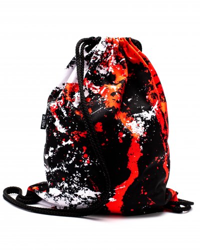 Backpack  Marble Black Red