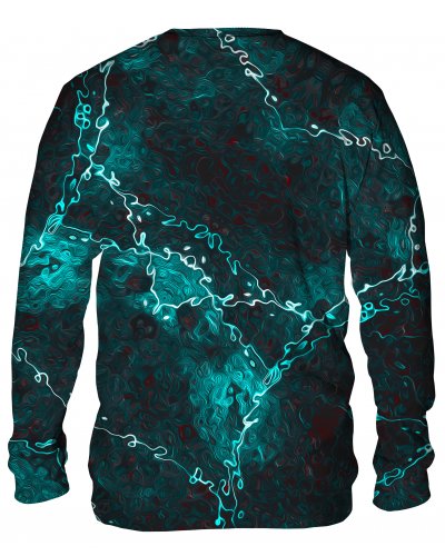 Hoodie without the hood Marble Turquoise